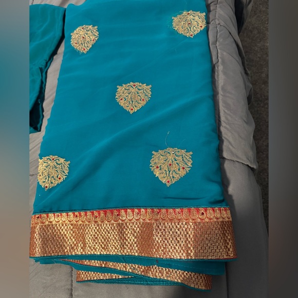 Gorgeous teal saree! - Picture 4 of 4
